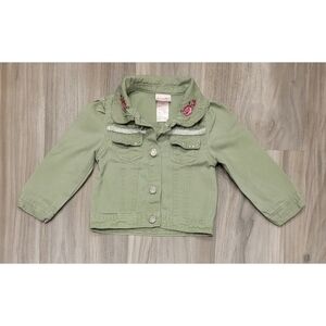 Nanette Girls Embroidered Collar Gemstone Button-up Jacket